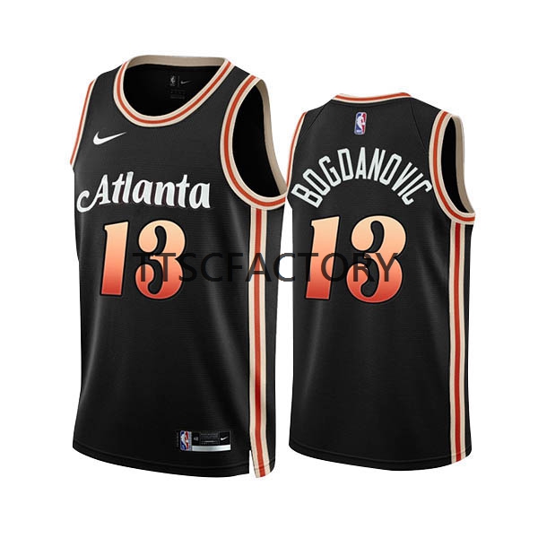 Atlanta Hawks Trikot Bogdan Bogdanovic 13 Nike 2022-23 City Edition Schwarz Swingman - Herren Atlanta Hawks Trikot Bogdan Bogdanovic 13 Nike 2022-23 City Edition Schwarz Swingman - Herren
